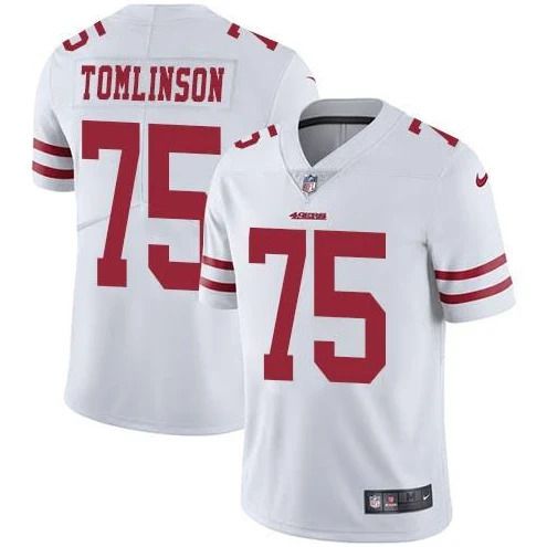 Men San Francisco 49ers 75 Laken Tomlinson Nike White Vapor Limited NFL Jersey